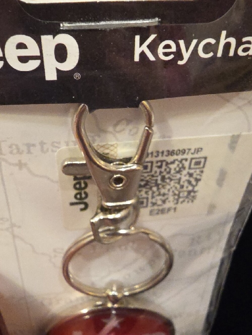 Jeep Red Logo Keychain with Silver Clip - Picture 8 of 9